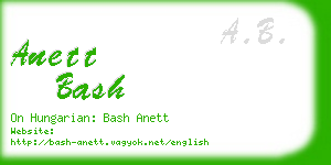 anett bash business card